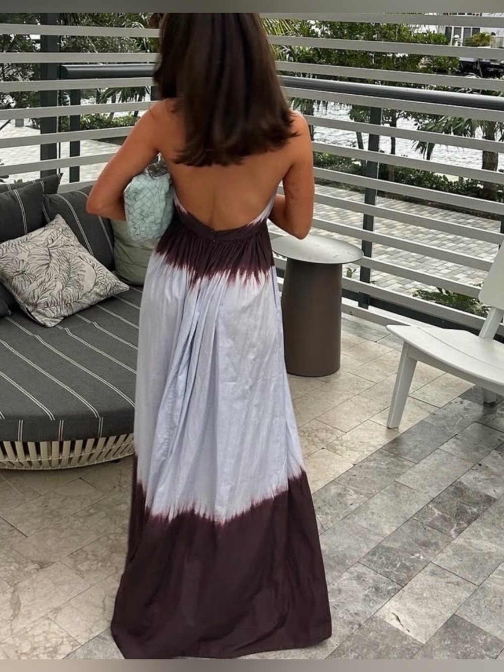 A.L.C Blair Gown Sleeveless Tie-Dye Halter Maxi Dress size 6. - Picture 3 of 9